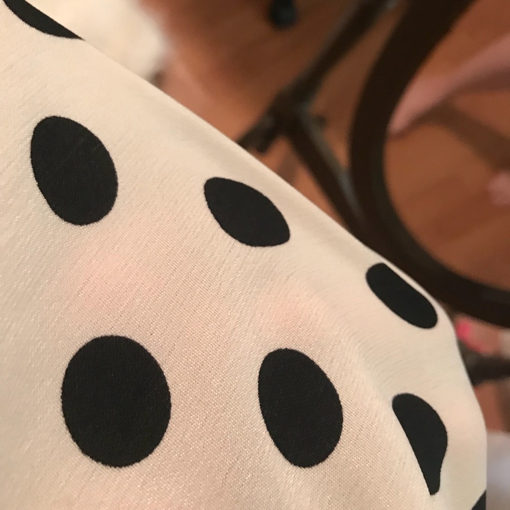 Black Polka dot off shoulder loose fit blouse - Picture 8 of 8